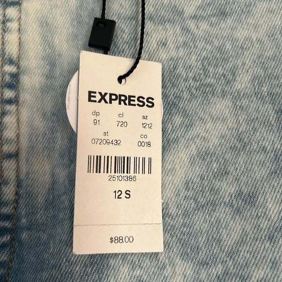 NWT Express slim ankle super high rise jeans size 12 SHORT - Picture 3 of 5